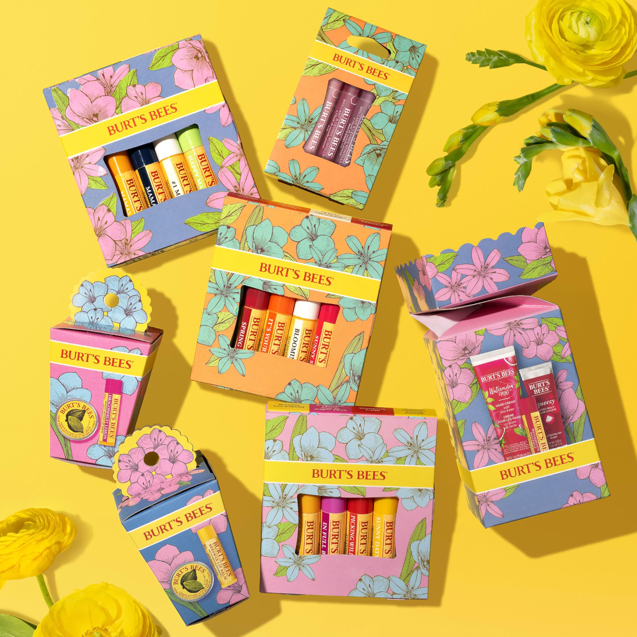 Burt's Bees Gifts Ideas - Spring Surprise Set, Original Beeswax Lip Balm and Lemon Butter Cuticle Cream, Natural Origin Lip Moisturizer With Responsibly Sourced Beeswax, 2 Count