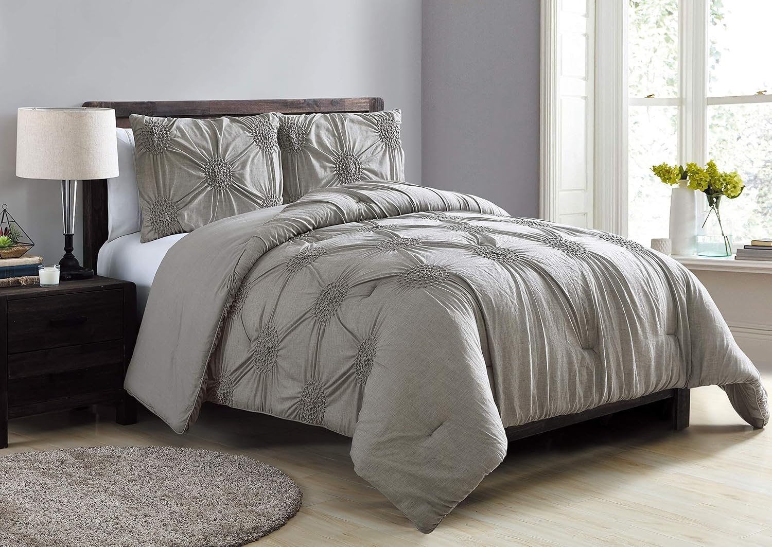 VCNY Home Jenelle Comforter Set, Full/Queen, Grey