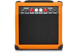 LyxPro Electric Guitar Amp 20 Watt Amplifier Built in Speaker Headphone Jack and Aux Input Includes Gain Bass Treble Volume a