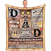 EQNWI Christmas Dad Gifts Throw Blanket 60"x50", Birthday Gifts for Dad from Daughter, Dads Gift from Son, Best Dads Birthday Gift Ideas, Father Gifts from Kids, Bday Presents for Father