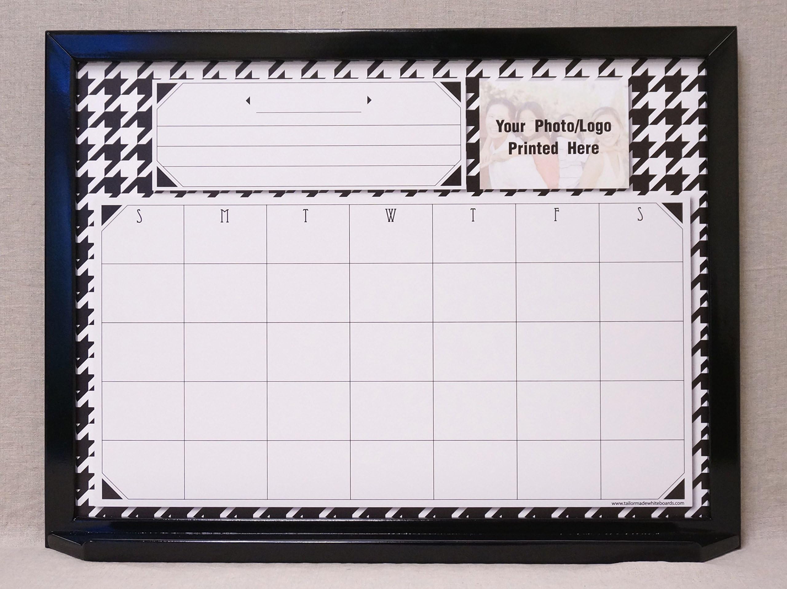 Houndstooth Print Wall Calendar Dry Erase Board - Family Command Center White Board