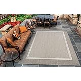 CouristanRecife Stria Texture Indoor/Outdoor Area Rug, 3'9" x 5'5", Champagne-Taupe