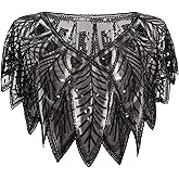 BABEYOND 1920s Shawl Wraps Sequin Beaded Evening Cape Bridal Shawl