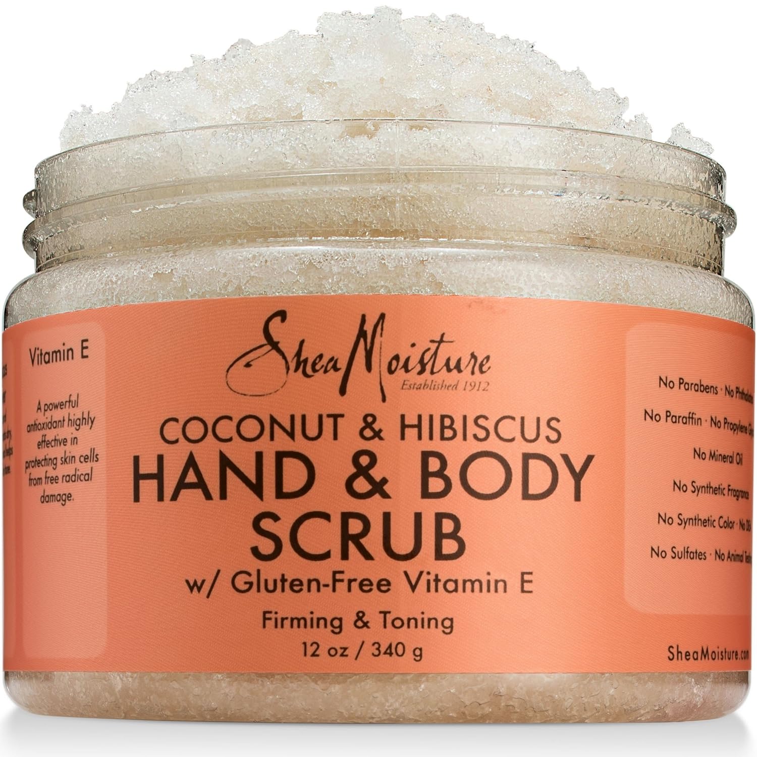 Shea Moisture Coconut & Hibiscus Hand & Body Scrub, 12 Oz, Pack of 2 : Beauty