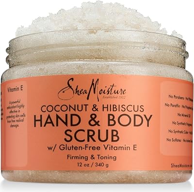 Shea Moisture Coconut & Hibiscus Hand Body Scrub 12 oz Unisex Firming Toning