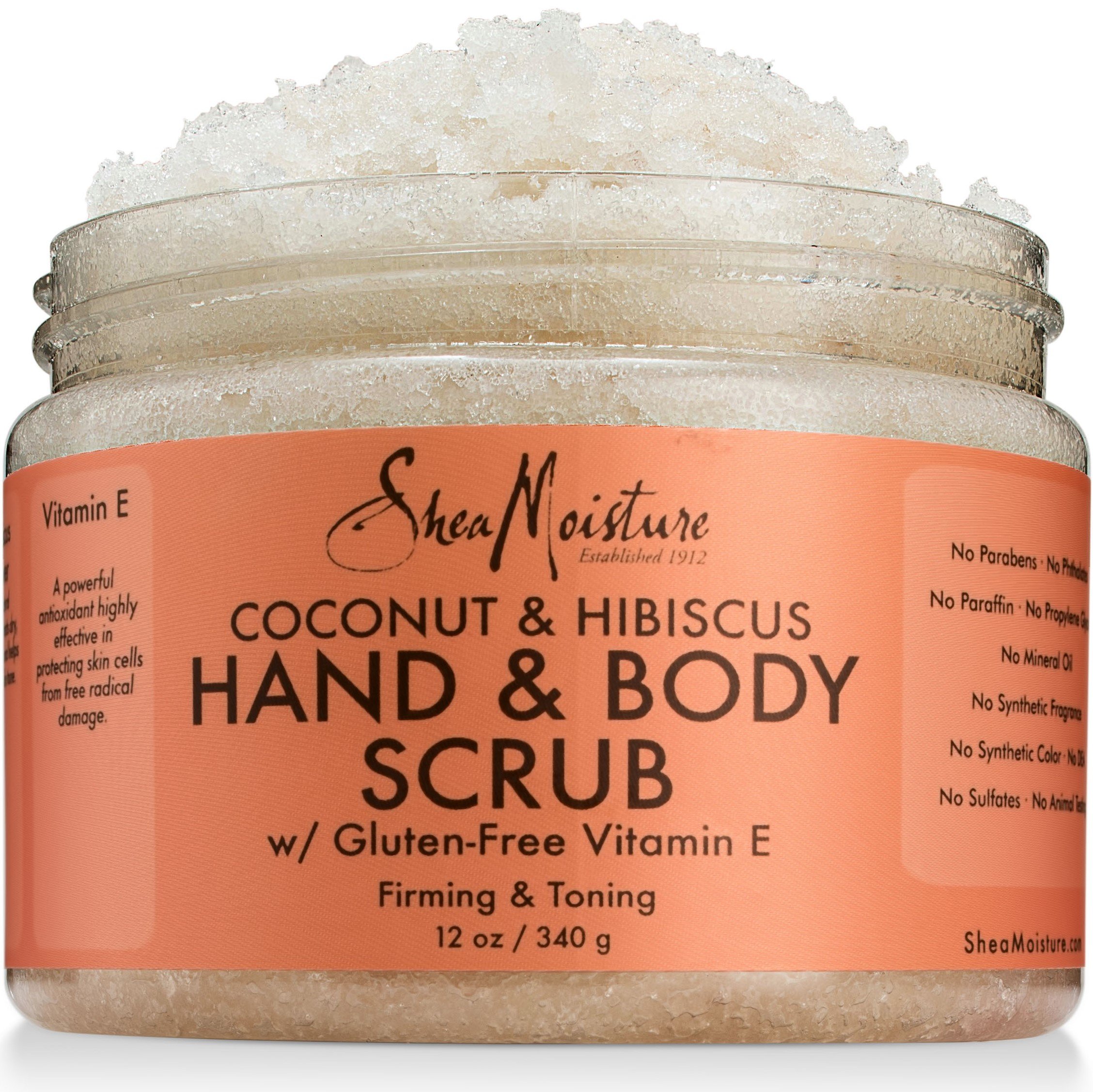 Shea Moisture Coconut & Hibiscus Hand & Body Scrub Firming & Toning by for Unisex - 12 oz Scrub