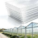 8 Pcs Greenhouse Panel, 6'FT x 2'FT x 0.24"IN Twin-Wall Polycarbonate Sheet | 6mm Polycarbonate Sheets for Greenhouse Roof Panels, Replacement Walls, Cold Frames, Canopy Roofs and Pool Cover Panels