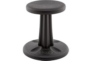 KORE DESIGN LLC KORE Design Wobble Stool Chair, Girls + Boys Kid Desk Stools, Ergonomic Small Office Chairs, Flexible Seating for Active Child, ADD/ADHD, Classroom, School, Home, Kids (14in), Age 6-7 yrs, Black