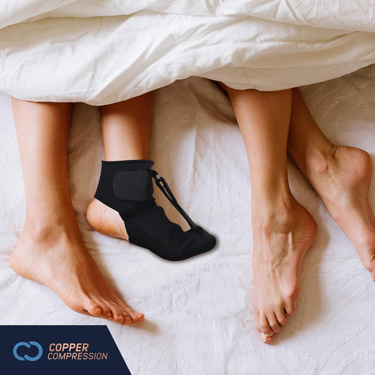 Copper Compression Plantar Fasciitis Night Splint Sock. Planter Fasciitis Support Dorsal Drop Foot Brace for Right or Left Foot. Soft Stretching Boot Splints for Feet, Sleep, Recovery Socks, Braces: Health & Personal Care