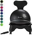 Gaiam Classic Balance Ball Chair – Exercise Stability Yoga Ball Premium Ergonomic Chair for Home and Office Desk with Air Pump, Exercise Guide and Satisfaction Guarantee