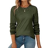 Zeagoo Fall Sweaters for Women 2025 Casual Crewneck Knit Long Sleeve Loose Pullover Sweater Outfits Tops