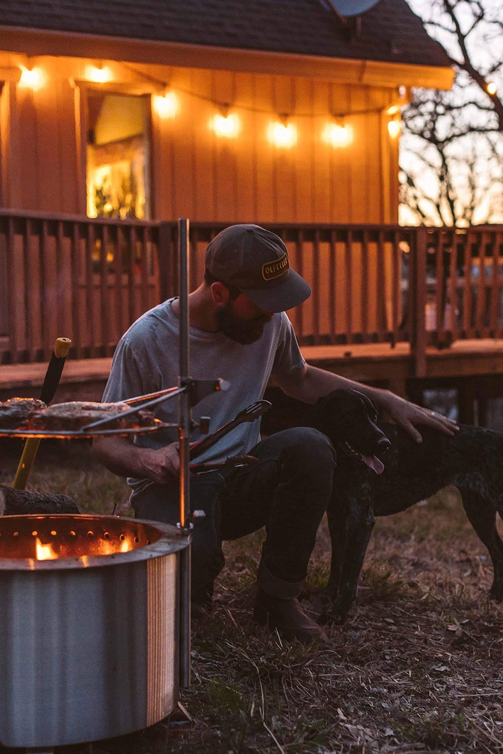 breeo double flame on Double Flame Breeo Smokeless Fire Pit 19 Inch Grilling Bundle With Outpost Grill Wood Burning Backyard Fire Pit Grill Made In America Amazon In Garden Outdoors