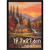Fisnish 19.7x27.6 Puzzle Frame, 50x70cm frame for puzzle frames 1000 pieces | Black, for Horizontal or Vertical Wall Mounting, for Photos, Puzzles, Artwork; Fits Home, Office &amp; Gallery Wall Decor