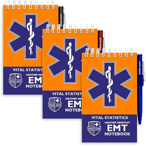 Swiss Safe EMT Vital Waterproof Notebook, 140 Pages/Notepad and Pens ...