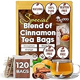 TOG999, 120 Tea Bags – Special Blend of Cinnamon, Black Tea, Orange Peel and Cloves, 100% Natural Ingredients, Hand-made Blend Herbal Tea. Eco-conscious Tea Bags. No Sugar, No Caffeine, No Gluten, Vegan.