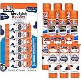 Elmer's Glue Sticks Combo Pack, BlooStick Buddies & Disappearing Purple, 6 Grams, 12 Count - Kids School Supplies, Arts & Crafts, #1 Teacher Brand