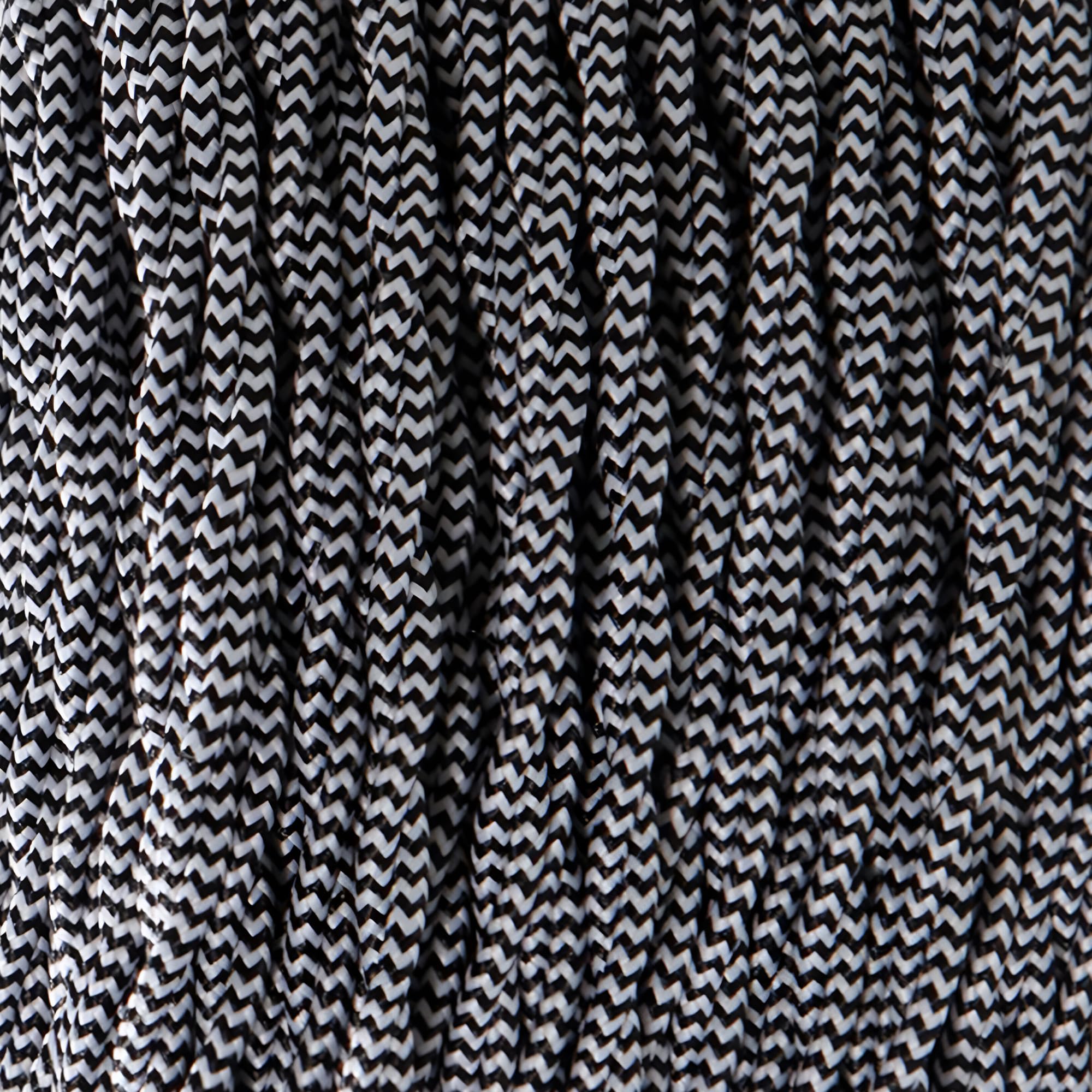LEDSone 5 Meters Black &White color 3 Core Twisted Fabric Braided Flex Lighting Cable, Vintage Electrical Cable Wire for Industrial Pendant Lights or Other Appliances