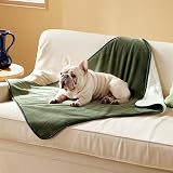 LE SURE Waterproof Dog Blanket 100x80cm Fleece Bed Throw Olive Green view 5
