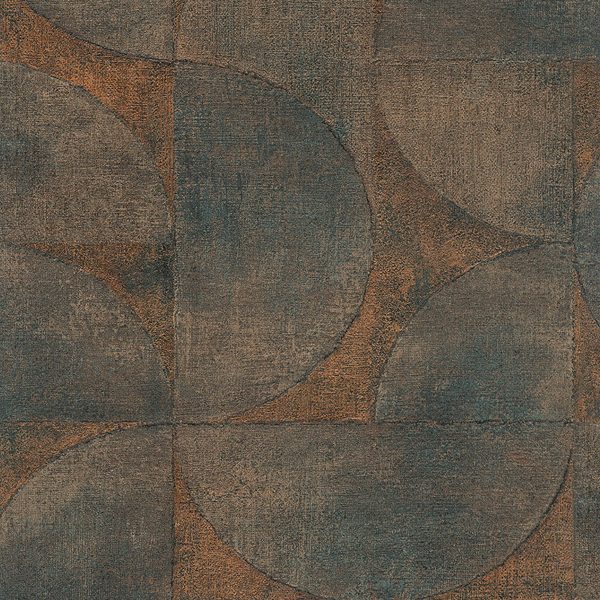 Galerie 32822 Perfecto 2 Rustic Circle Wallpaper, Brown/Blue, 10.05m x 53cm