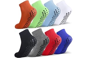 Raigoo Grip Non Slip Socks For Kids(4-16 Years Old), Cushioned Sport Athletic Slipper Hospital Socks For Youth Boys & Girls
