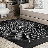ALAZA Spider Web Halloween Black Area Rug Rugs for Living Room Bedroom 4'10