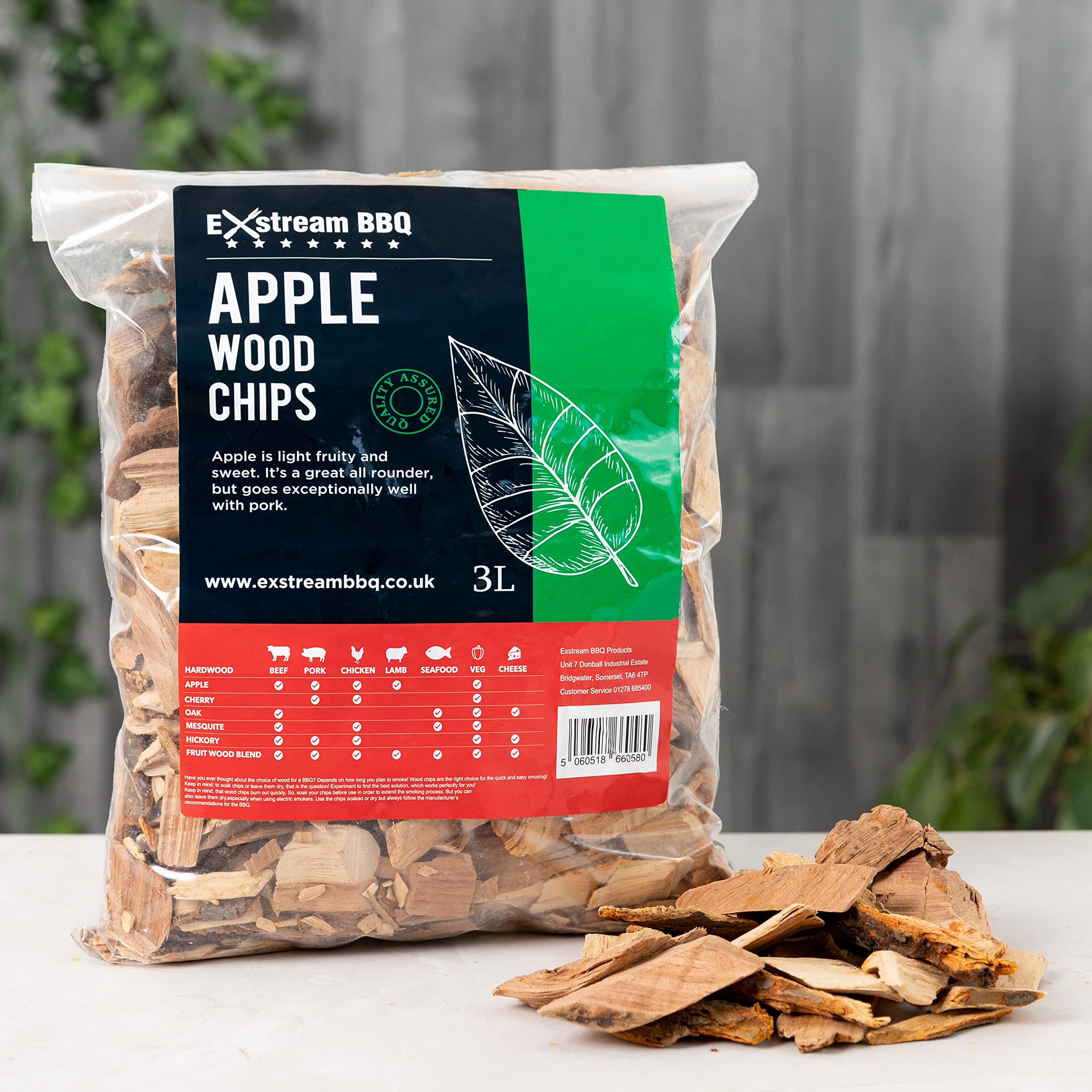Exstream BBQ Barbecue Smoking Wood Chips *Up To 30 Great Flavours in 3, 15 & 30 Litres* (Apple 3 Litre)