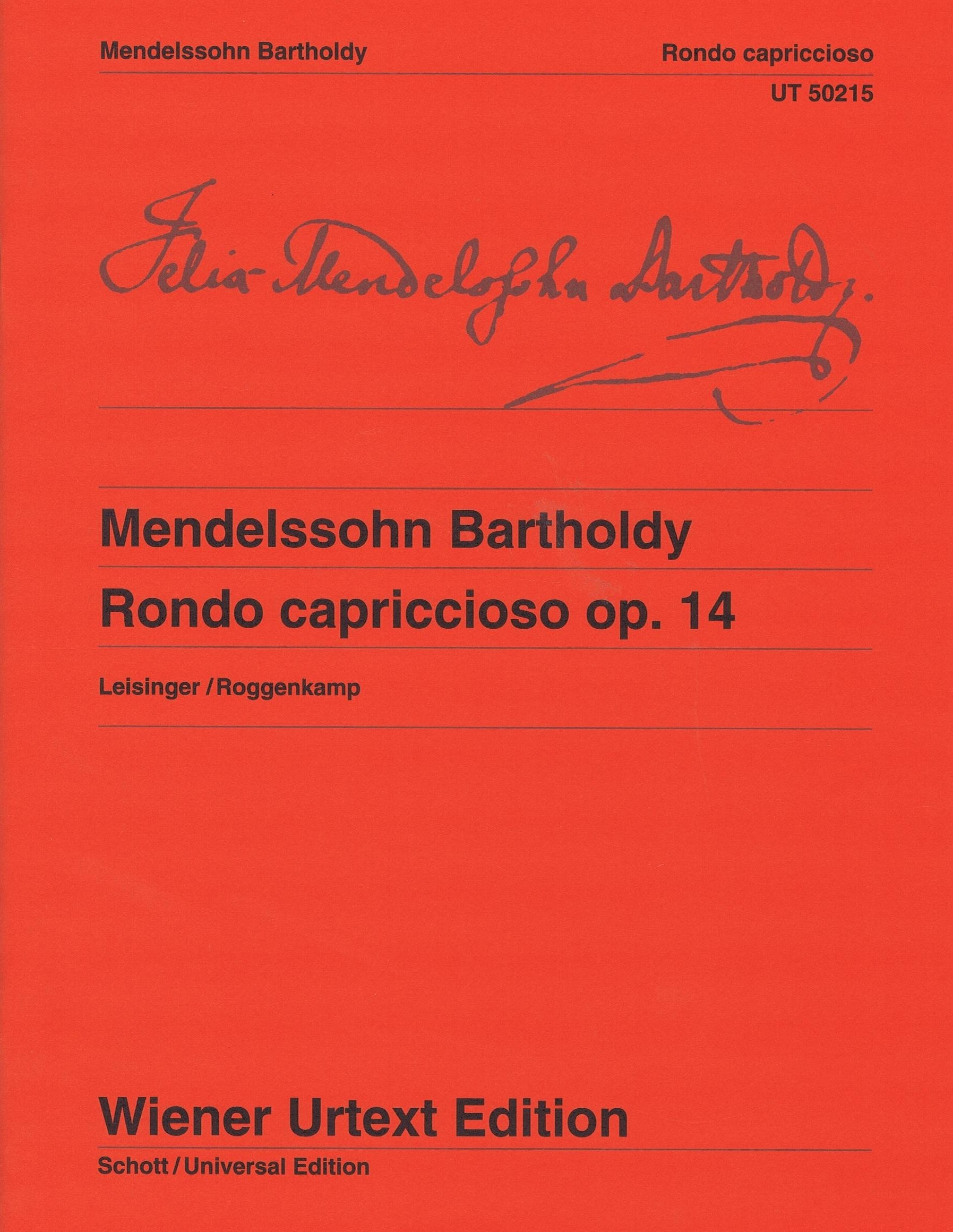 Rondo Capriccioso Op. 14: Edited from the sources by Ulrich Leisinger. Fingerings and Notes on Interpretation by Peter Roggenkamp.. op. 14. piano. (WIENER URTEXT)