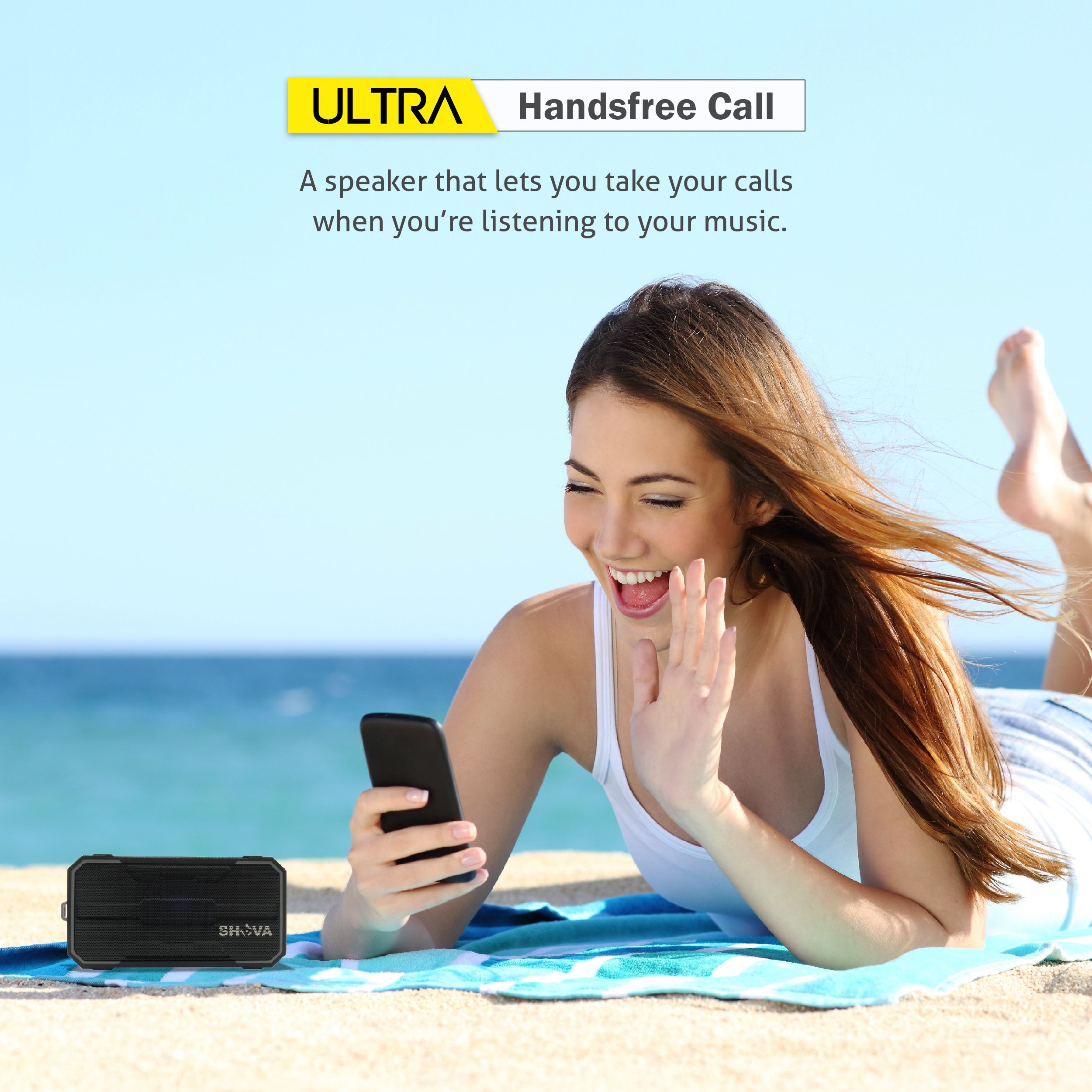 SHAVA Bluetooth Speaker, Outdoor IPX6 Waterproof Speaker, Portable Wireless Speaker 10W Drivers Speaker Enhanced Bass, Built in Mic Speakerphone, Aux-in, MicroSD for Beach,Pool,Party and Hiking(Ultra)