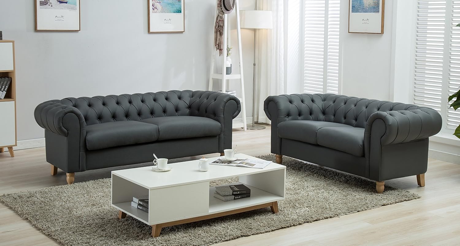 Chesterfield 2 3 Seater Sofas Canterbury Sofa Range Grey Or Tan
