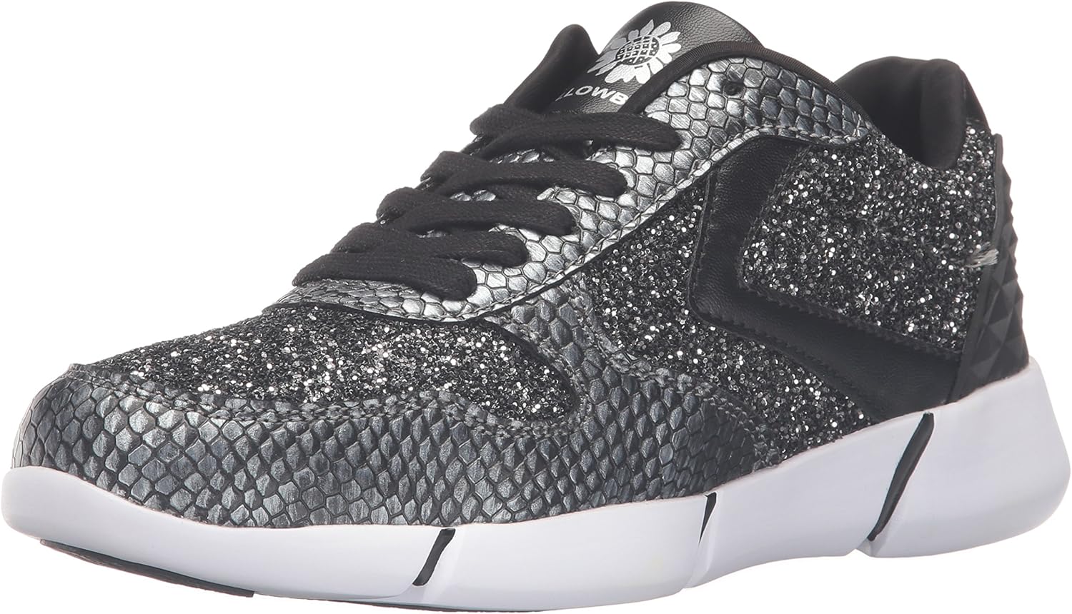 Yellow Box Women's Glitzy Fashion Sneaker, Black/Metallic, 6.5 M US