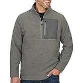 Coleman Mens Mock Neck Quarter Zip Long Sleeve Fleece Pullover for Outdoor Activities, Hiking & Camping