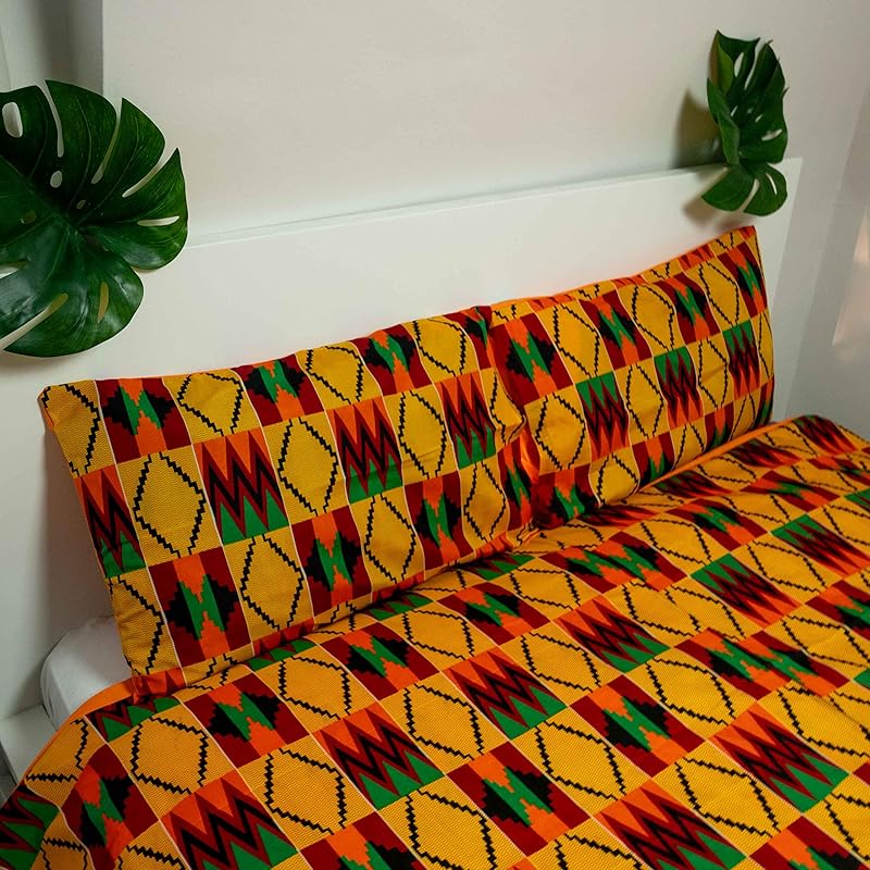 African Ankara Print Duvet Cover Set Tribal Bedding Bed Sets 2 Pillow Amazon.co.uk Handmade