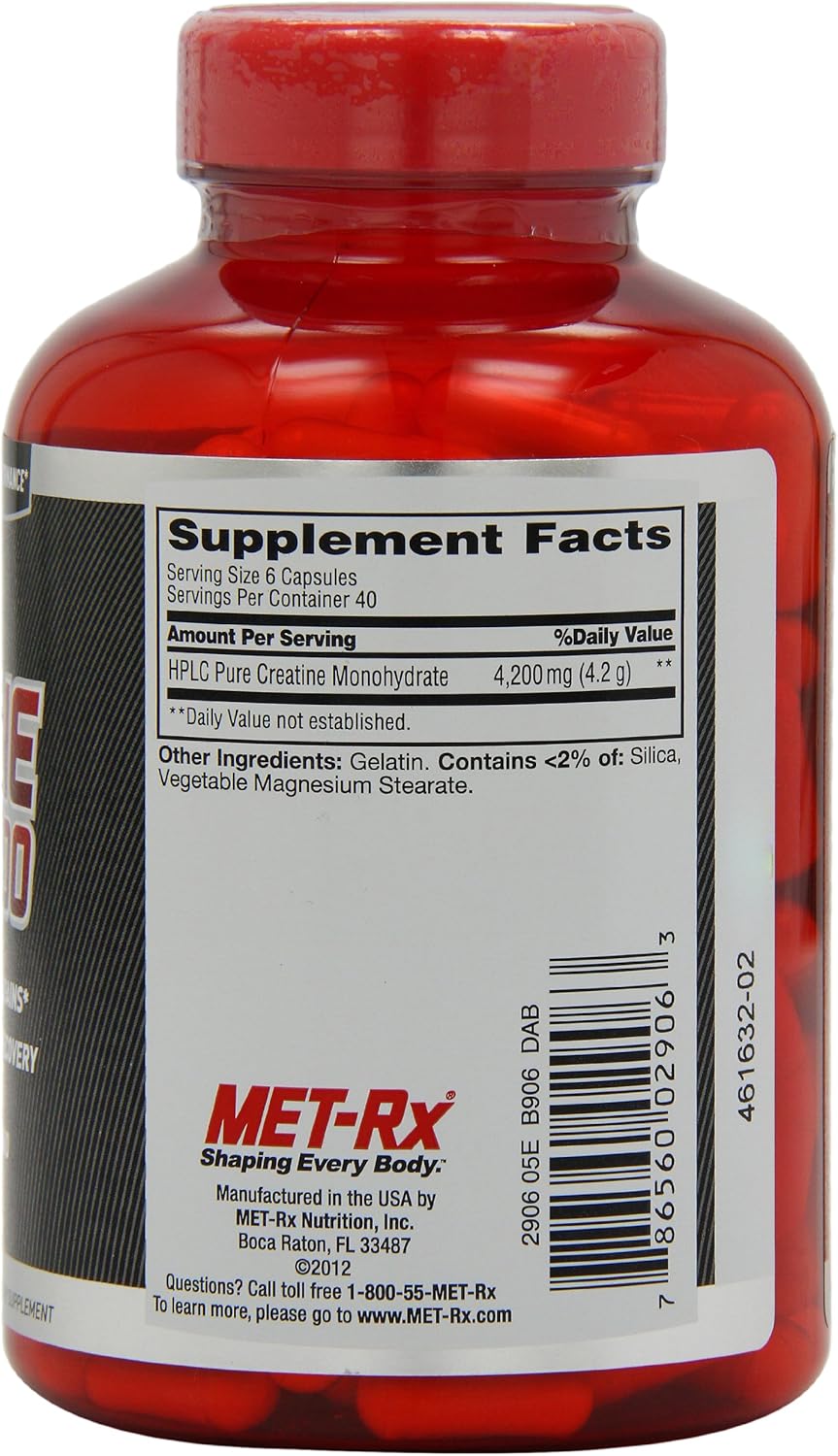 MET-Rx Creatine 4200 Supplement, Supports Muscles Pre and Post Workout, 240 Capsules: Health & Personal Care