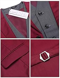 COOFANDY Men's Layered Suit Vest Business Dress