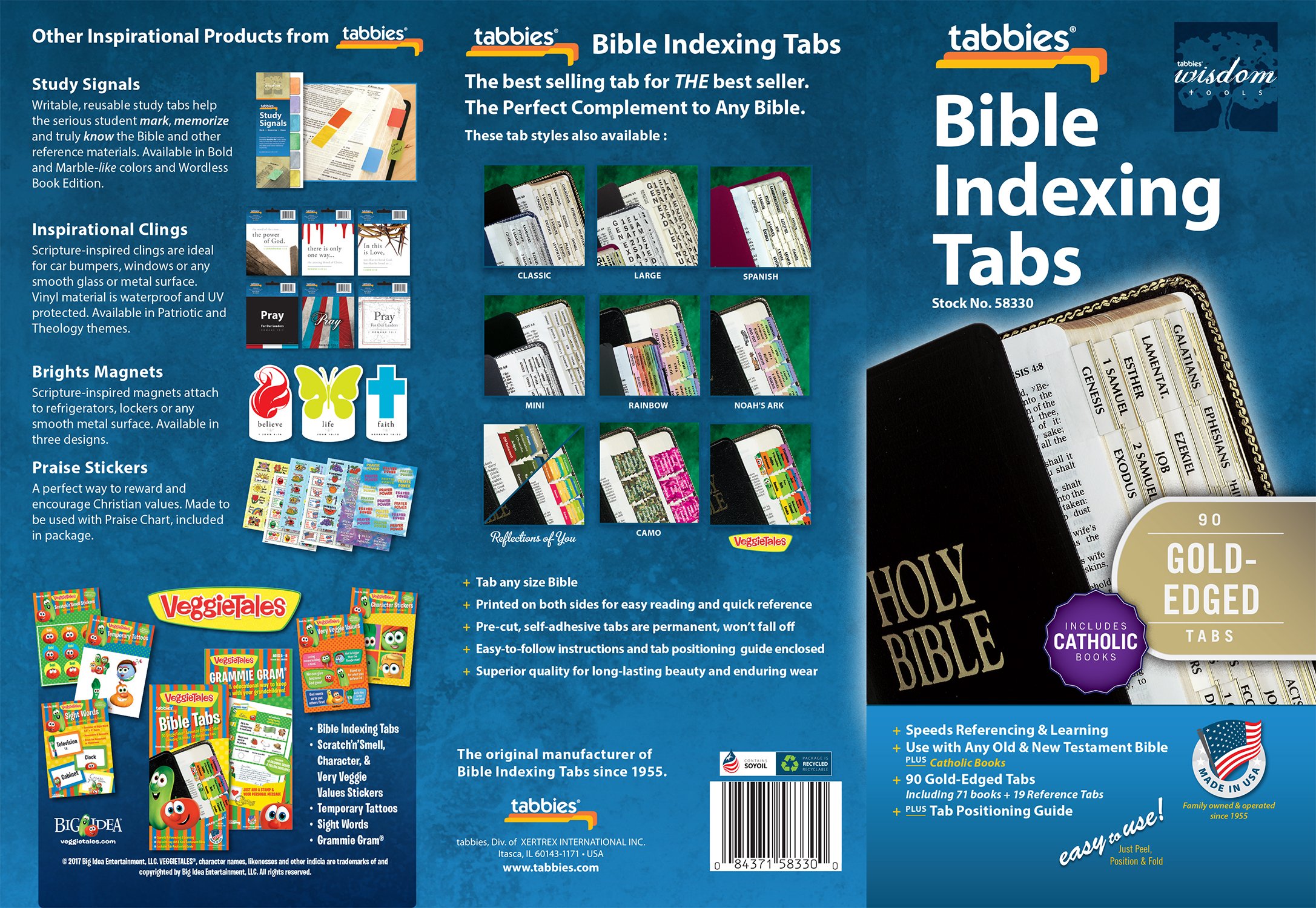 Tabbies Catholic GoldEdged Bible Indexing Tabs, Old & New Testament