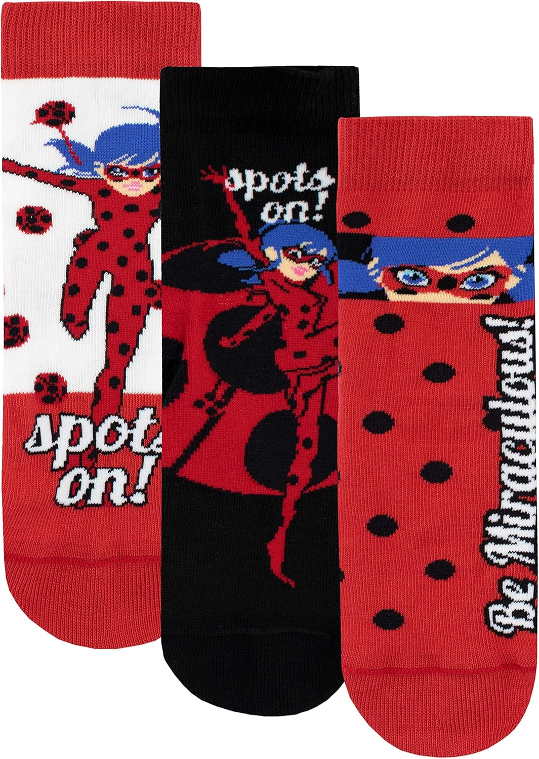 Miraculous Calcetines Paquete de 3 para Niñas Ladybug: Amazon.es: Ropa y accesorios