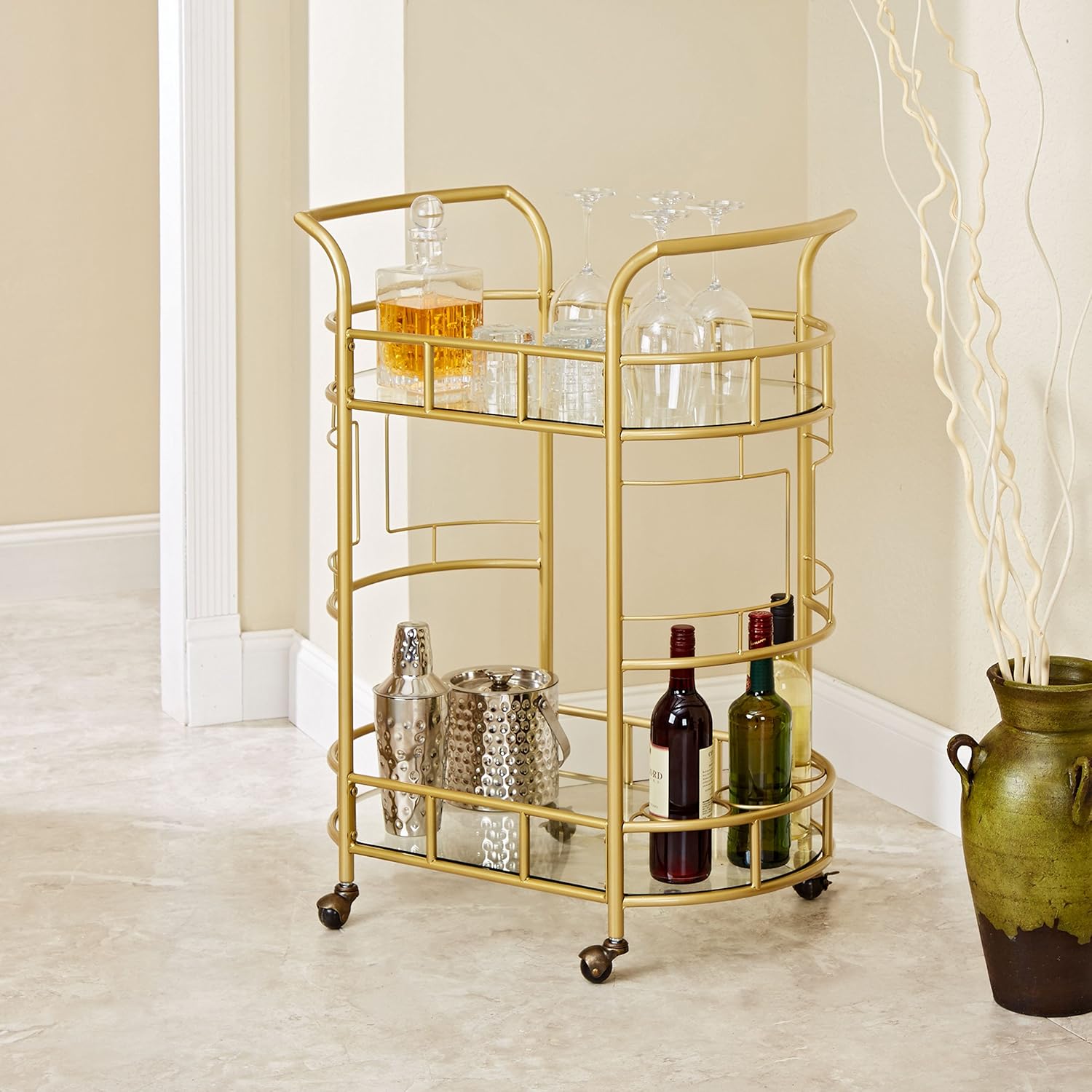 Glass & Mirrored Bar Carts