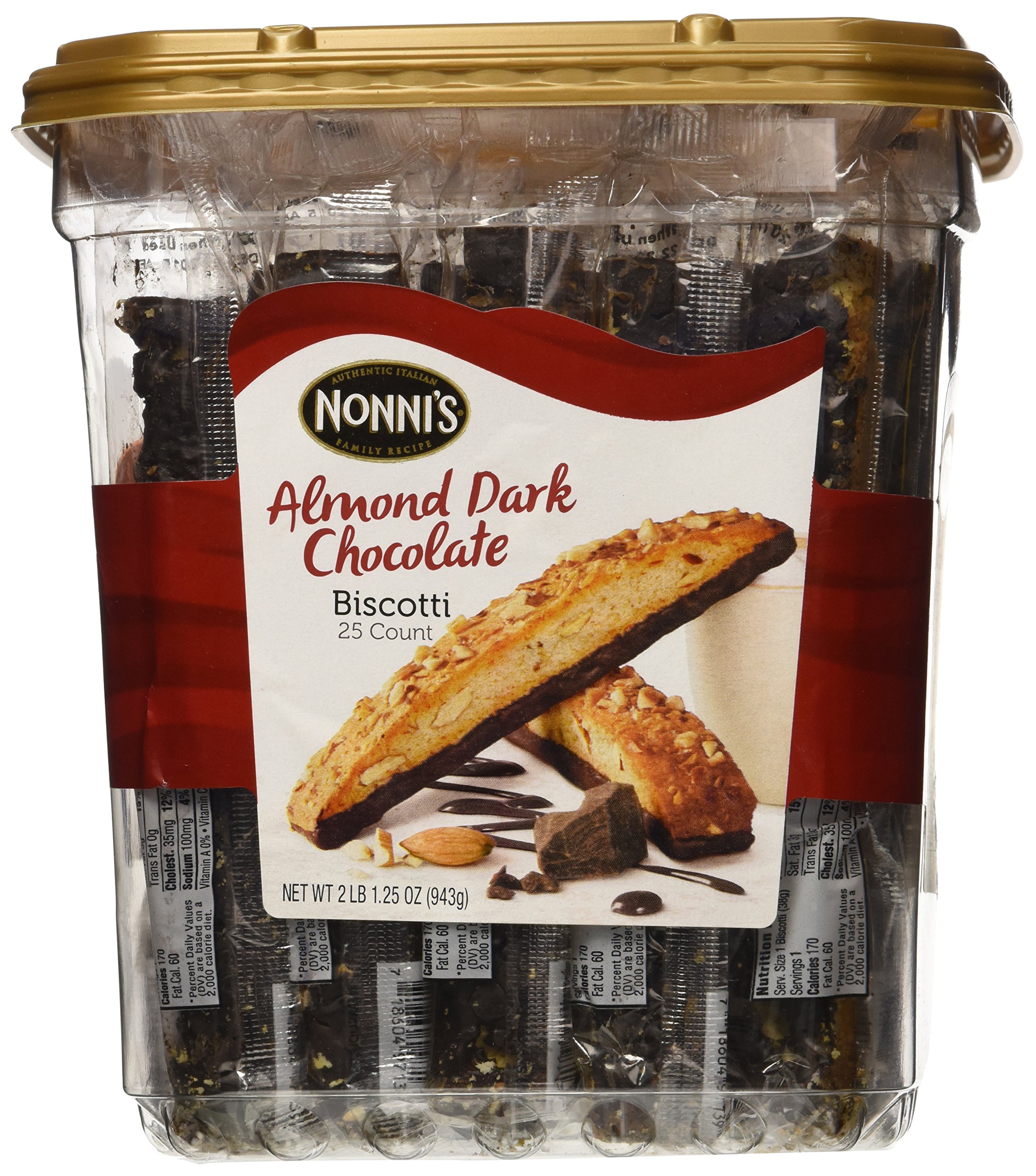 Nonni's Almond Dark Chocolate Biscotti 25 Count 2lb1.25 oz (943 g) eBay