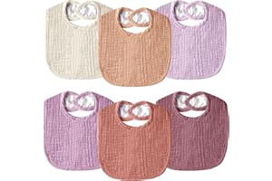 Wrrernsin Muslin Baby Bibs for Unisex Boys Girls, Cotton Drool Bibs, Adjustable Newborn Bibs for Drooling and Teething