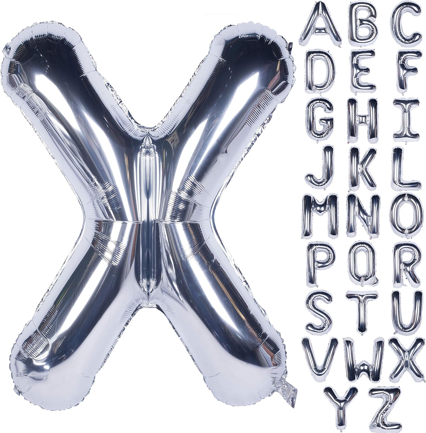 Letter Balloons Silver Large Letter X Balloon 40 Inch Foil Helium Alphabet Balloons Birthday Party Baby Shower Graduation Ceremony Decoration (Silver Letter X)