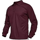 MAGCOMSEN Men's Polo Shirts Long Sleeve Collared Moisture Wicking Performance Golf Athletic Casual Work