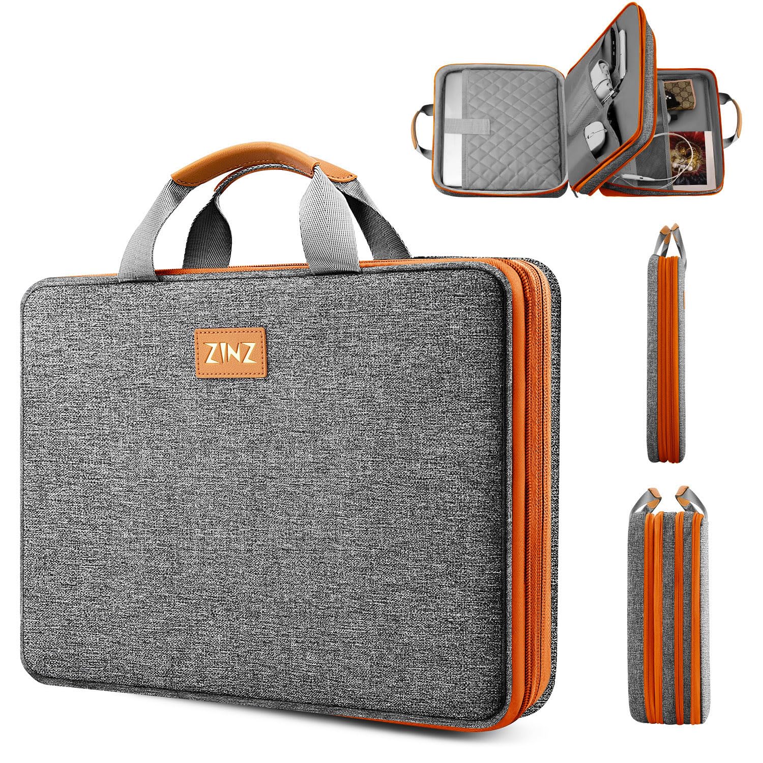 ZINZ Slim & Expandable Laptop Case 13 13.3 13.6 14 Inch Sleeve Compatible with MacBook Air/Pro 13-14 M1 M2 M3 2021-2023 Pro/Max,13.5 Surface Laptop 4/3,D02G02