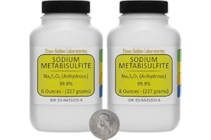 EISEN-GOLDEN LABORATORIES Sodium Metabisulfite [Na2S2O5] 99.9% ACS Grade Powder 1 Lb in Two Space-Saver Bottles