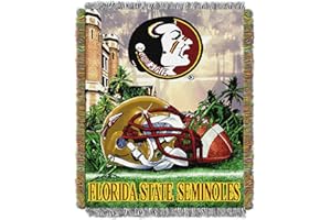 NORTHWEST Officially Licensed NCAA "Home Field Advantage" Woven Tapestry Throw Blanket, 48" x 60", Multi Color