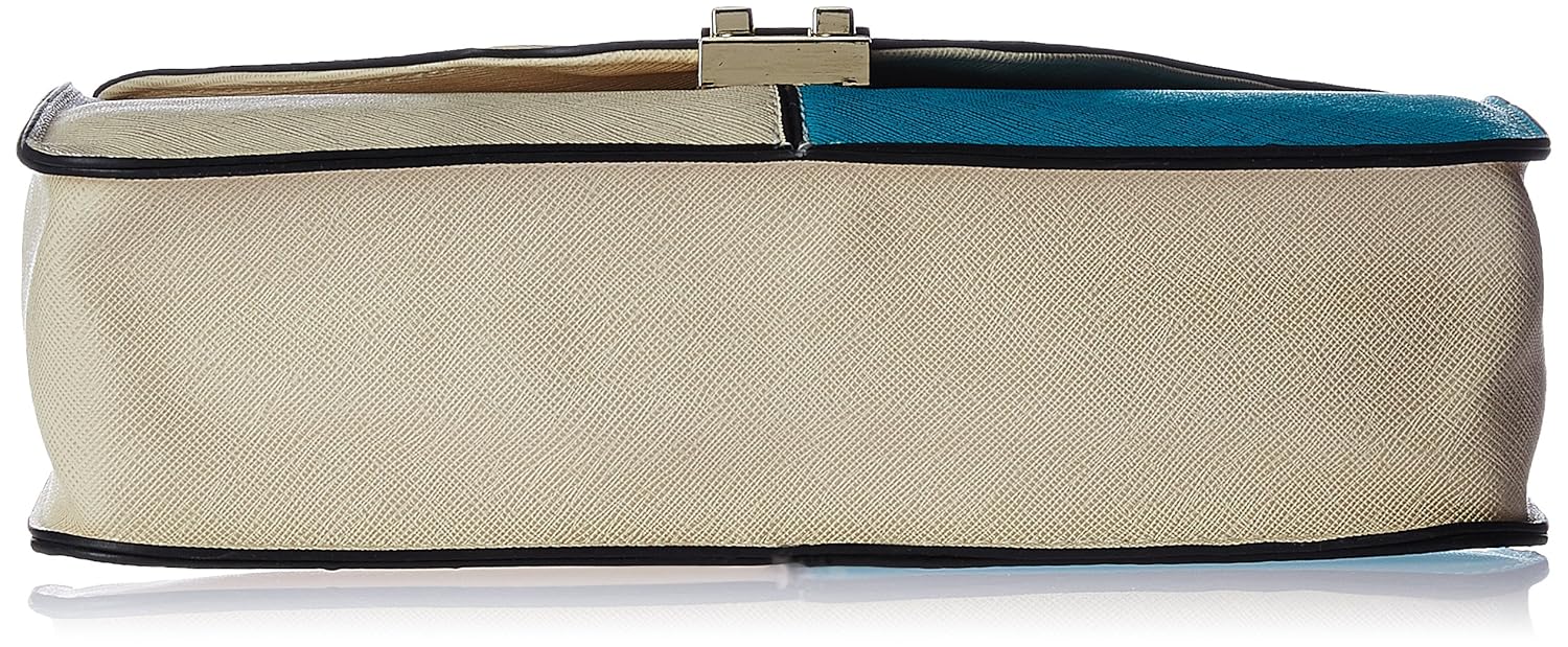 diana korr women's sling bag (beige and blue) (dk59sgrn)