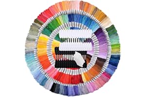 VICOVI 200 Skeins Embroidery Floss and 30 Skeins White & Black Embroidery Thread for Friendship Bracelet String Cross Stitch DIY String Art with 20 PCS Floss Bobbins