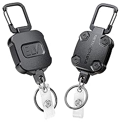 2 Pack ELV Self Retractable ID Badge Holder Key