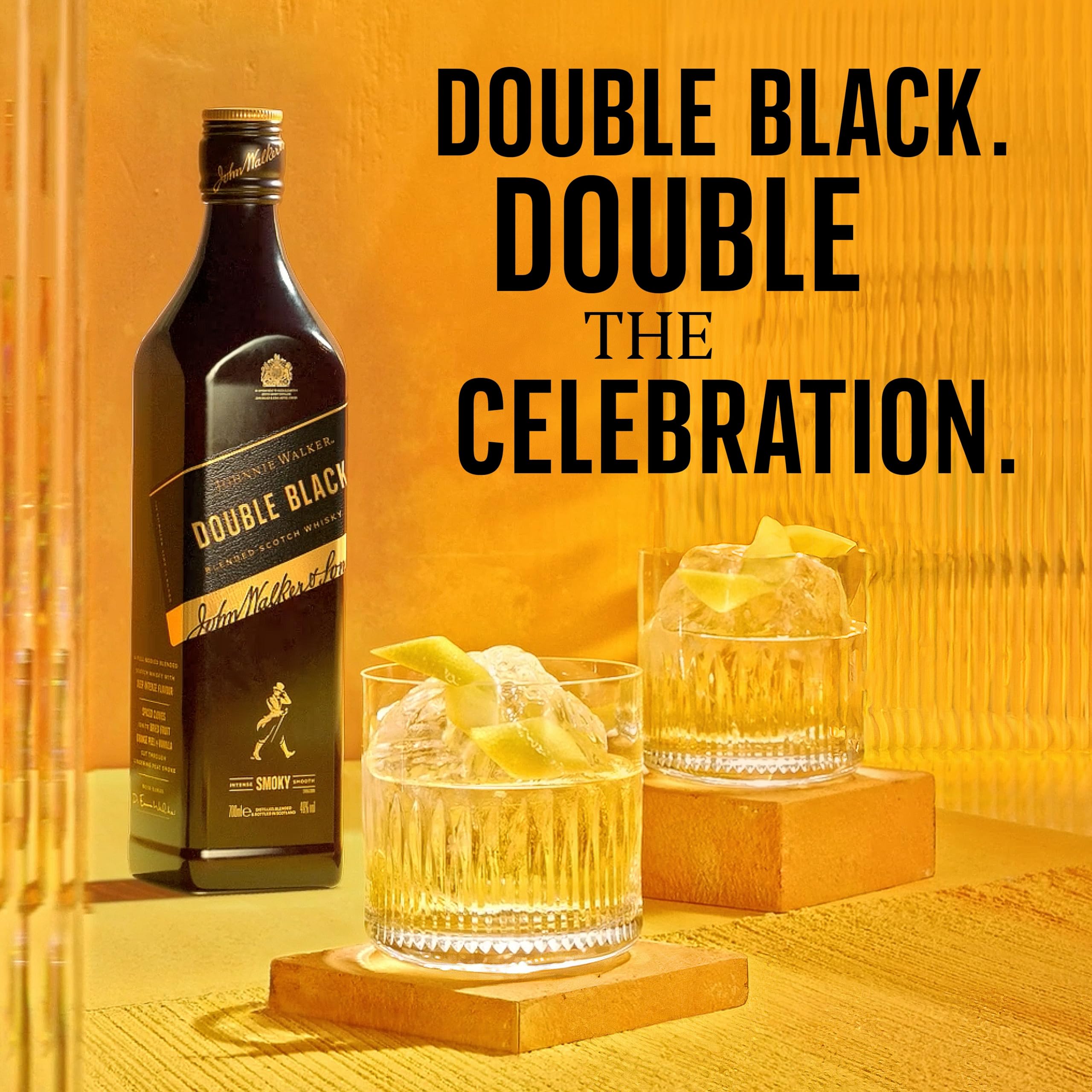 Johnnie Walker Double Black Label, Blended Scotch Whisky, aus den vier Ecken Schottlands direkt ins Glas, 40% vol, 700ml Einzelflasche 5