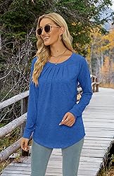 Womens Long Sleeve Tops Casual Loose Blouse Fashion
