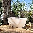 59" Acrylic Freestanding Bathtub, Classic Oval Soaking Tub with Integrated Overflow, Central Drain, cUPC Certified